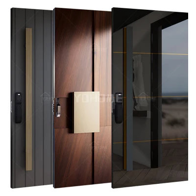 Cina superiore Produttore Custom Pivot Door Modern esterno in legno anteriore Porte di ingresso Porte esterne anteriori in alluminio Porte di sicurezza con perno in metallo Acciaio inox