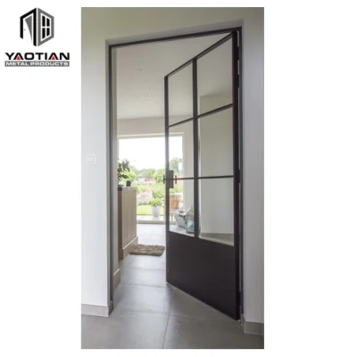 Moderna porta interna in vetro con decorazioni rinforzate
