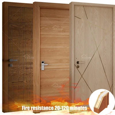  Cina Camera da Letto personalizzata Prehung Fire Door Core legno di quercia massiccio Porte interne interne in legno interne