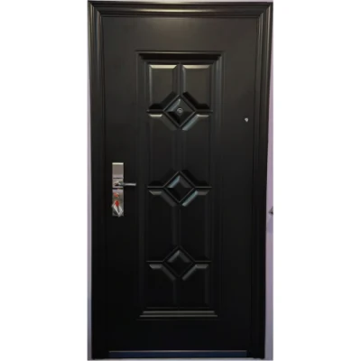  Porta principale della casa di rivestimento in polvere robusta porta in metallo nera