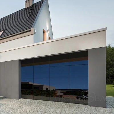  5% di sconto su 16X7, sezione elettrica isolata e moderna all&prime;ingrosso Pannello vetro senza cornice porta per garage automatica in alluminio