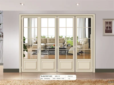 Telaio sottile anta in alluminio scorrevole ingresso interno esterno porta termica Porta Bi pieghevole in vetro infradimento porta in alluminio con balcone in vetro