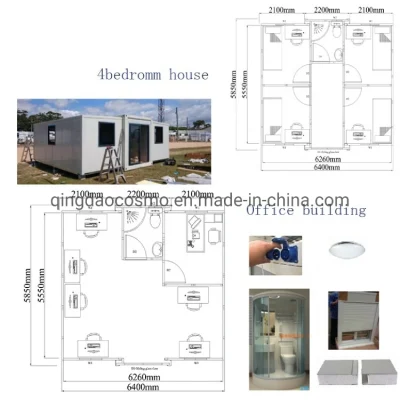 Contenitore espandibile/alloggiamento modulare/alloggiamento piccolo/alloggiamento piccolo/alloggiamento piccolo/alloggiamento prefabbricato/alloggiamento contenitore DA 40 PIEDI 2 Camere da letto 30 metri quadrati 60 metri quadri ad alte prestazioni