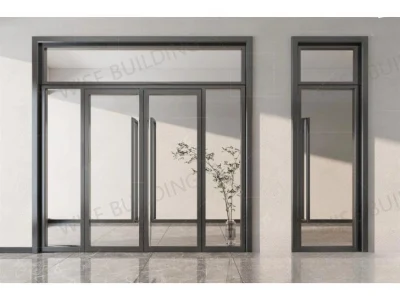Telaio in metallo europeo moderno ingresso francese Swing alluminio in lega di alluminio Casement Telaio porte con vetro