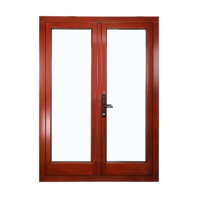 90hc Porte esterne apribili American Oak porta a battente esterna alluminio Anta a battente in vetro porta in legno massello porta a battente con alluminio Telaio
