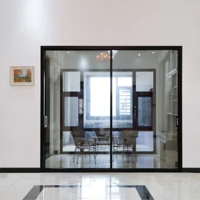 Ultimo design cornice stretta/Slim Frame balcone doppio vetro temperato esterno/Interioralluminio Porta scorrevole