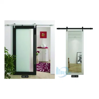 Porta interna in legno porta di granaio porta di legno con vetro per Camera da letto di dimensioni personalizzate