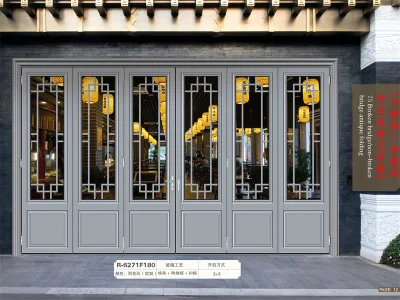 Telaio sottile anta in alluminio scorrevole ingresso interno esterno porta termica Porta Bi pieghevole in vetro infradimento porta in alluminio con balcone in vetro