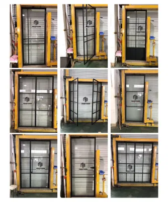  Porta interna in vetro trasparente con doppia cornice tradizionale personalizzata