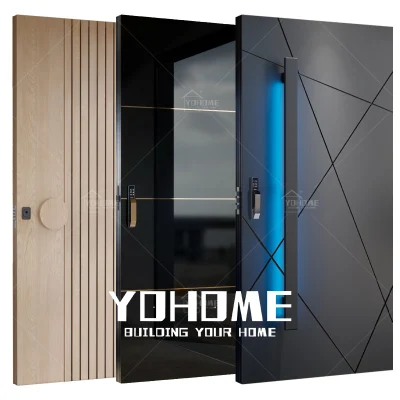 Cina superiore Produttore sicurezza ingresso anteriore esterno porta d&prime;ingresso legno Porta girevole a colori ingresso moderno in legno massello
