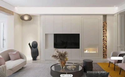  Mobili per la casa White Water Lacquer TV sfondo legno pannello