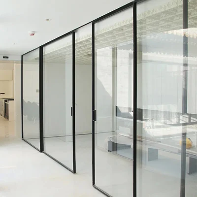 Finestra di vetro esterno patio esterno esterno balcone insonorizzato alluminio scorrevole Porte
