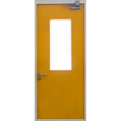 Ingresso di sicurezza esterno in ferro entrata singola cancello principale anteriore FM Uscita di emergenza certificata antincendio esterno in acciaio con porta in metallo con Finestra in vetro