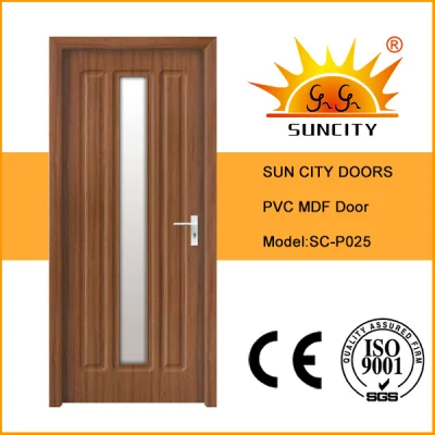  Nuovo pannello porta scorrevole in legno di vetro PVC impermeabile per interni
