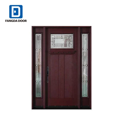  Fangda Craftsman Style Fir porta in fibra di vetro testurizzato con Fidelites abbinato