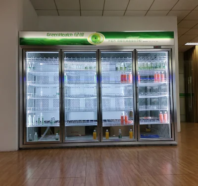 Punto vendita bevande nel refrigeratore/congelatore con sportello in vetro con funzione di sbrinamento