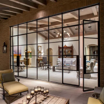  Patio economico Double French Crittall stile interno Porte esterne con Un pannello laterale