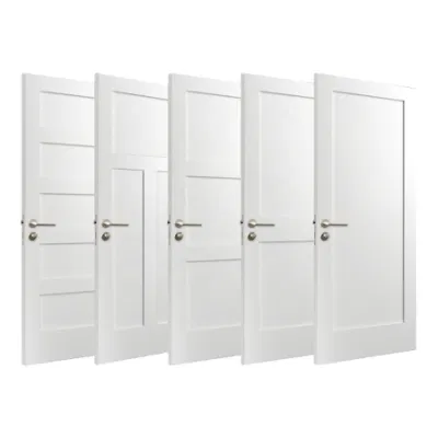  Design moderno interno Bianco primed interno Shaker in legno 4 pannelli Porta per casa