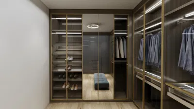  Top Quality Casa moderna Mobili in legno porta scorrevole in vetro Armadio guardaroba