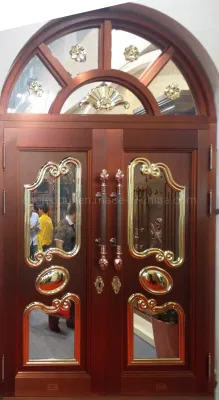  Royal Luxury House Front Copper Door Home esterno sicurezza metallo porta bronzo, Antique Ottone residenziale porta bronzo ingresso porta rame Porte finestre