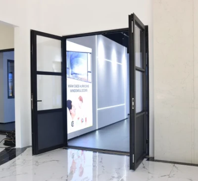 Sixinalu porta in acciaio di sicurezza moderna facciata esterna con profilo in alluminio, ingresso frontale Sportello a cassapiano in lega di alluminio impermeabile con design a cancello