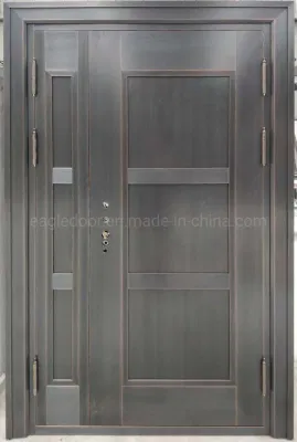 Royal Luxury House Front Copper Door Home esterno sicurezza metallo porta bronzo, Antique Ottone residenziale porta bronzo ingresso porta rame Porte finestre