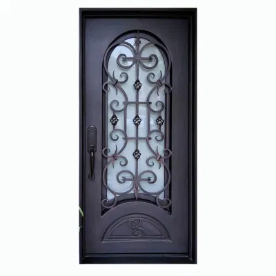  Rettangolare disegno artigianale Single Door, China rettangolare Top ferro battuto porta stile francese
