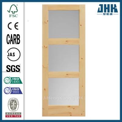JHK vetro interno 3 pannelli MDF stile Shaker moda porta Classico