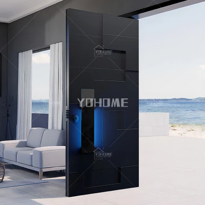 Cina Top Produttore personalizzato esterno alluminio perno porta House legno Porta esterna entrata moderna porta anteriore girevole