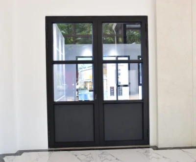 Sixinalu porta in acciaio di sicurezza moderna facciata esterna con profilo in alluminio, ingresso frontale Sportello a cassapiano in lega di alluminio impermeabile con design a cancello