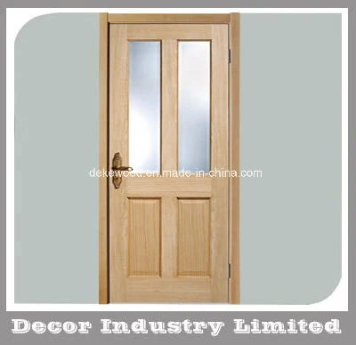  Prezzo economico 4 pannelli quercia 2 Light legno duro Interior Glass Porte