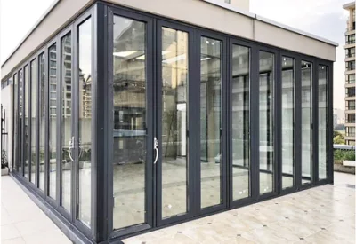 Vendita fabbrica di porte scorrevoli a soffietto in vetro di alluminio francese