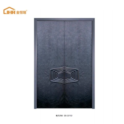  Italian Luxury Design in lega di alluminio frontale Porte doppie per case Porte interne in metallo