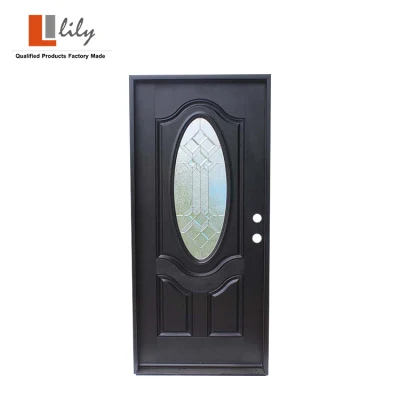 Cina fornitori moderni Fire Rated Industrial Fiberglass porta pelle Windows Porte e porte porte di ingresso ad arco Porte anteriori Porte scorrevoli legno Sportello in fibra di vetro a grana
