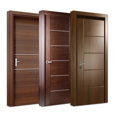  Custom Composite Teak moderno compensato principale interno Camera a filo pannello Humidita-Proo Fmdf Legname WPC interno solido porta in legno PVC rigido