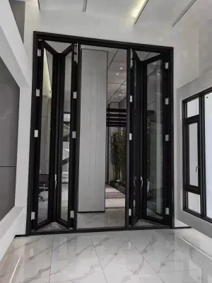 Patio in vetro bivoldante in alluminio con doppi vetri personalizzato di alta qualità Porta|Porte a due lati|Porte a due lati|Porte a due lati|Porte a due lati esterne|Porte a due lati esterne