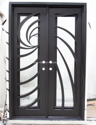 Design moderno, esterno decorativo, ingresso principale, porta frontale in ferro battuto