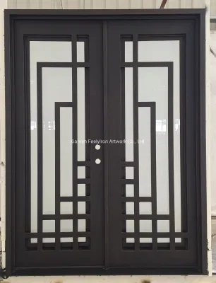 Design moderno, esterno decorativo, ingresso principale, porta frontale in ferro battuto