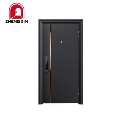 Rivestimento elettrico nero superficie acciaio sicurezza porta d&prime;ingresso principale
