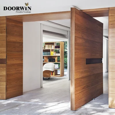  Produzione esterno solido Design personalizzato interno interno ingresso arcuato legno Porta principale