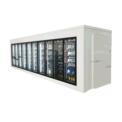 Pannello sandwich in PU vetro sportello vano piedi in congelatore freddo Magazzino Display Cold Room per Supermarket