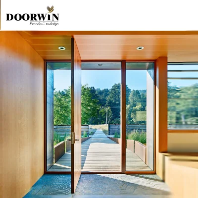 Produzione esterno solido Design personalizzato interno interno ingresso arcuato legno Porta principale