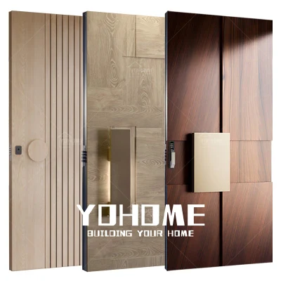  Cina Top Produttore Custom Exterior Doors residenziale porta anteriore per Casa legno porta di ingresso sicurezza ingresso pivot porta in legno massiccio