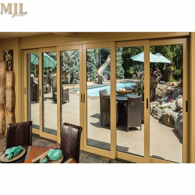  Moderne porte scorrevoli in alluminio anteriori dal design in vetro di legno
