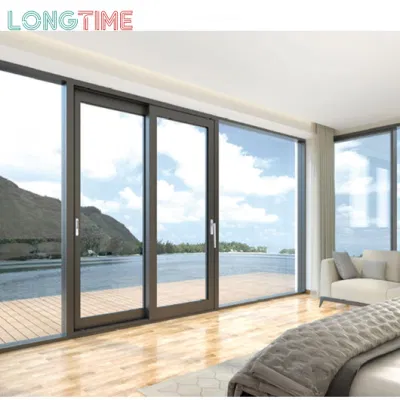  Balcone economico stile europeo patio alluminio scorrevole frontale vetro francese Porta