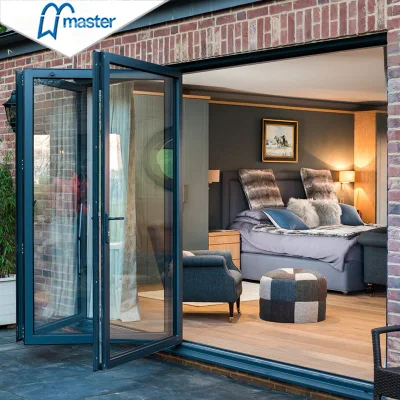  Nuovo design insonorizzato con porte a biflatura esterna patio Veranda insonorizzato Interno in metallo, patio a due pieghe, balcone, porte decorative