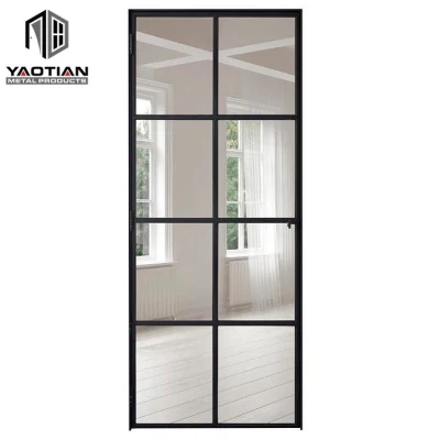 Moderna porta interna in vetro con decorazioni rinforzate
