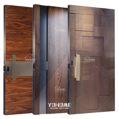 Porta d&prime;ingresso di lusso europea per la casa Porte moderne per le case Esterno Smart legno Porte esterne Home anteriore Design Smart Porta di ingresso intelligente della portiera esterna
