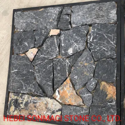  Parete decorativa colore nero naturale Slose pietra ardesia