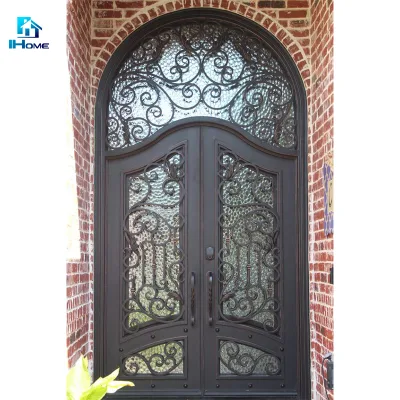  Ingresso personalizzato porta scorrevole in ferro battuto Design ferro battuto Porte esterne singole con bulloneria decorativa